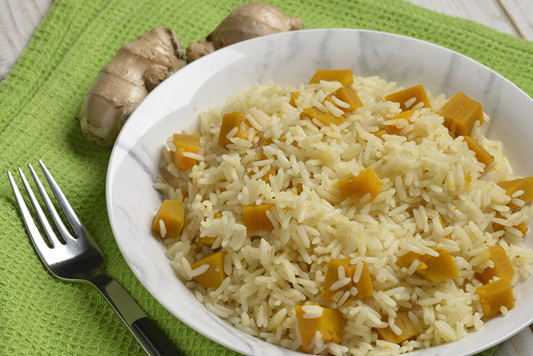 Arroz com Abóbora e Gengibre