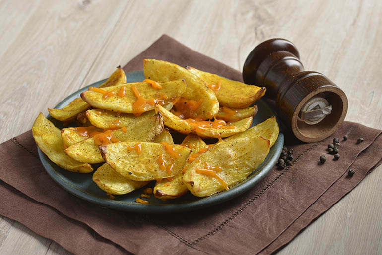 Batatas Fritas com Curry e Pimenta-do-Reino